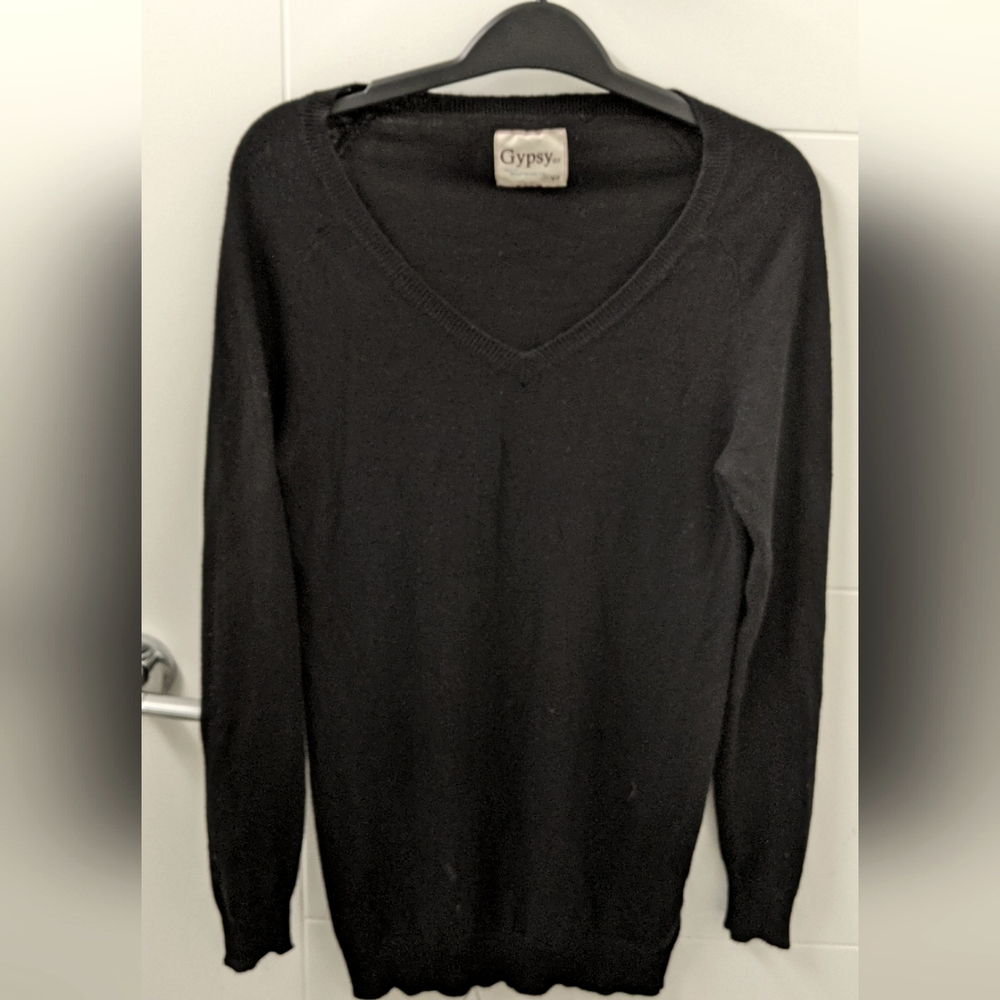 Gypsy black V neck sweater